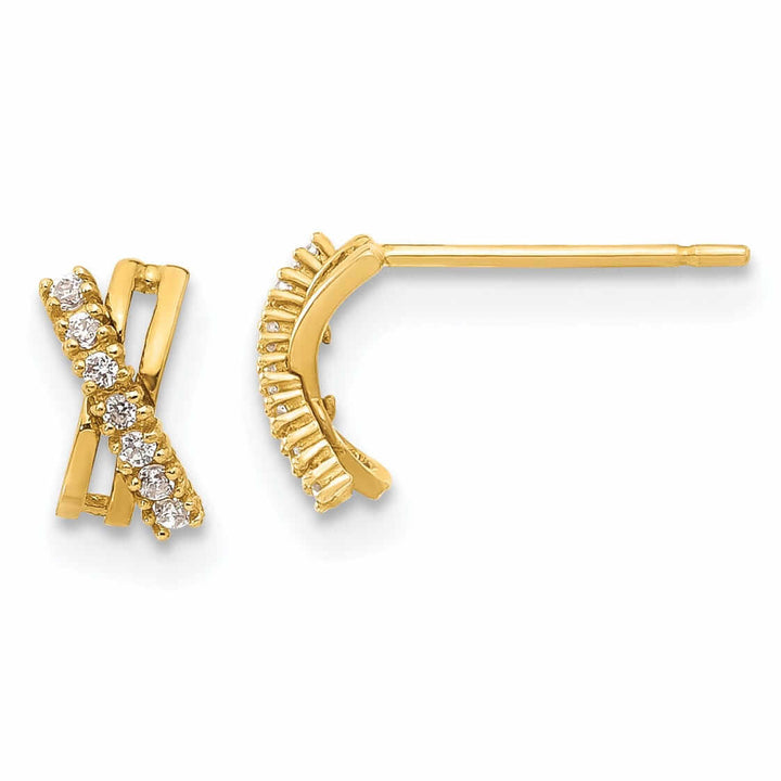 Lovely Rita's Earrings 14k Madi K CZ Childrens X Post Earrings
