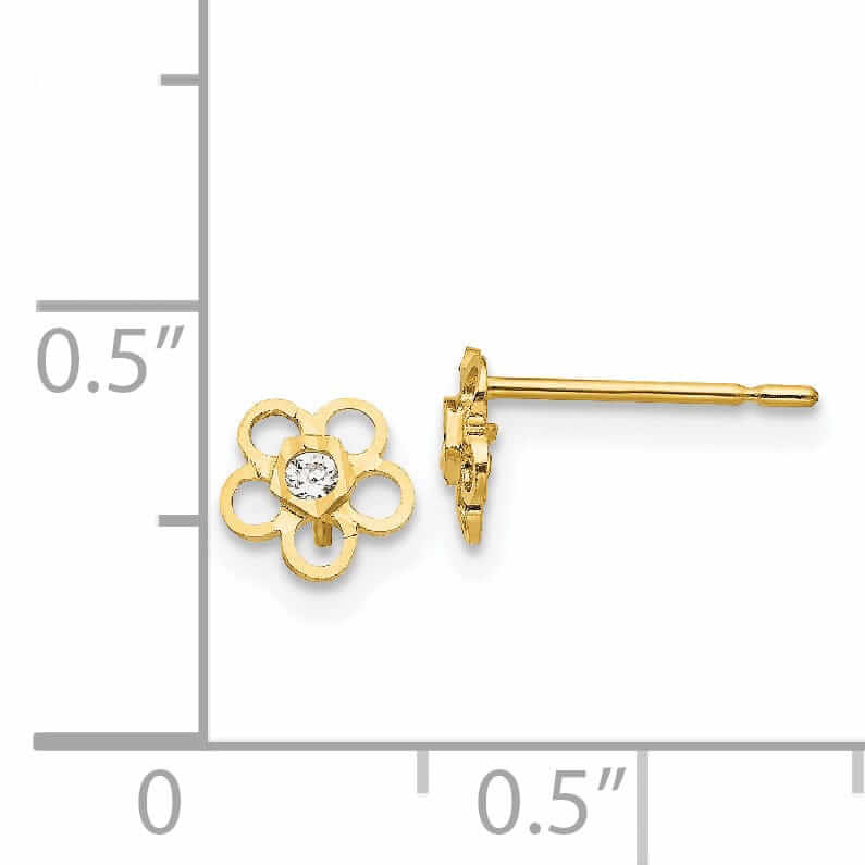 Lovely Rita's Earrings 14k Madi K CZ Flower Post Earrings