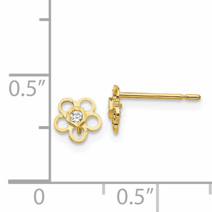 Lovely Rita's Earrings 14k Madi K CZ Flower Post Earrings