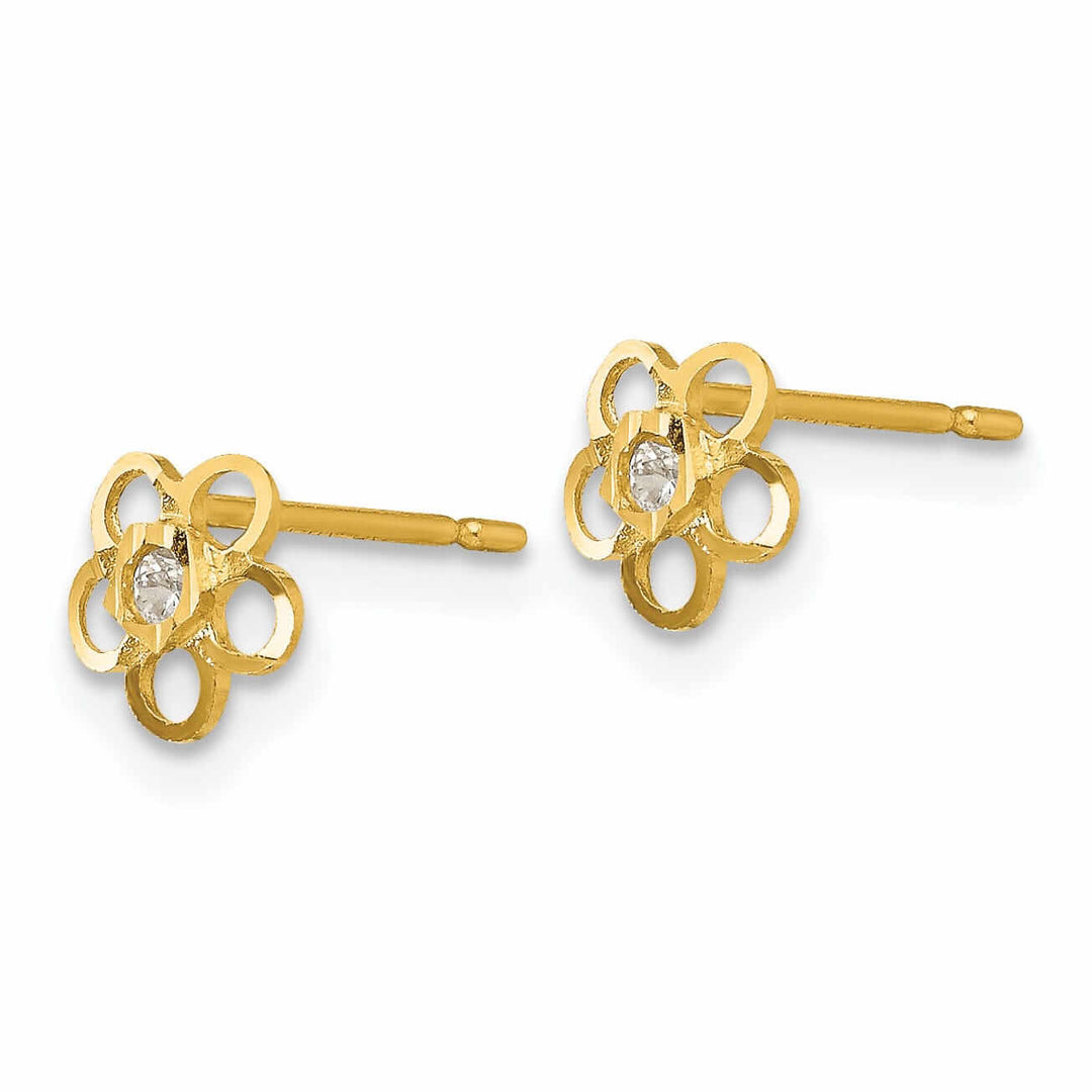 Lovely Rita's Earrings 14k Madi K CZ Flower Post Earrings