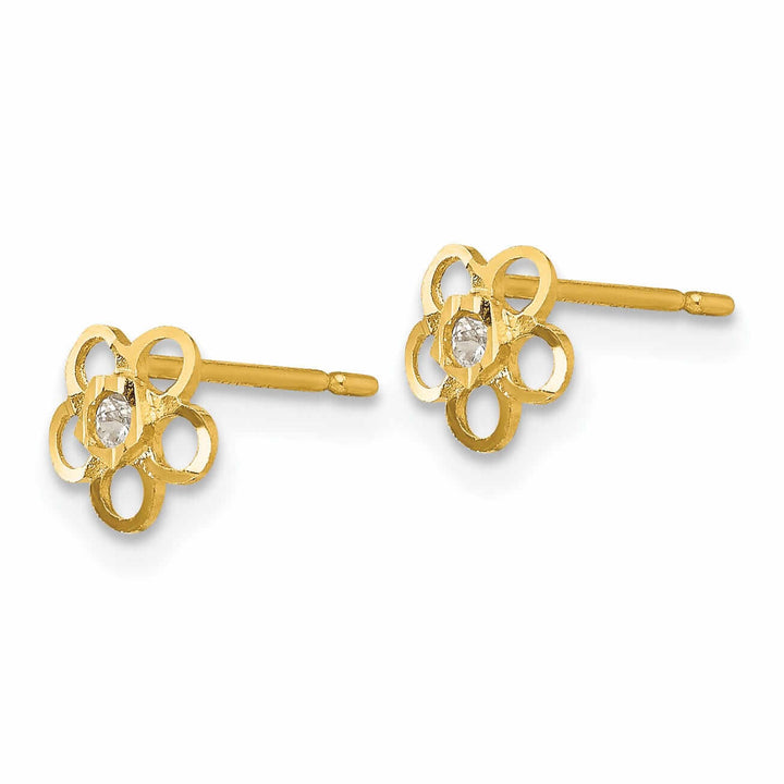 Lovely Rita's Earrings 14k Madi K CZ Flower Post Earrings