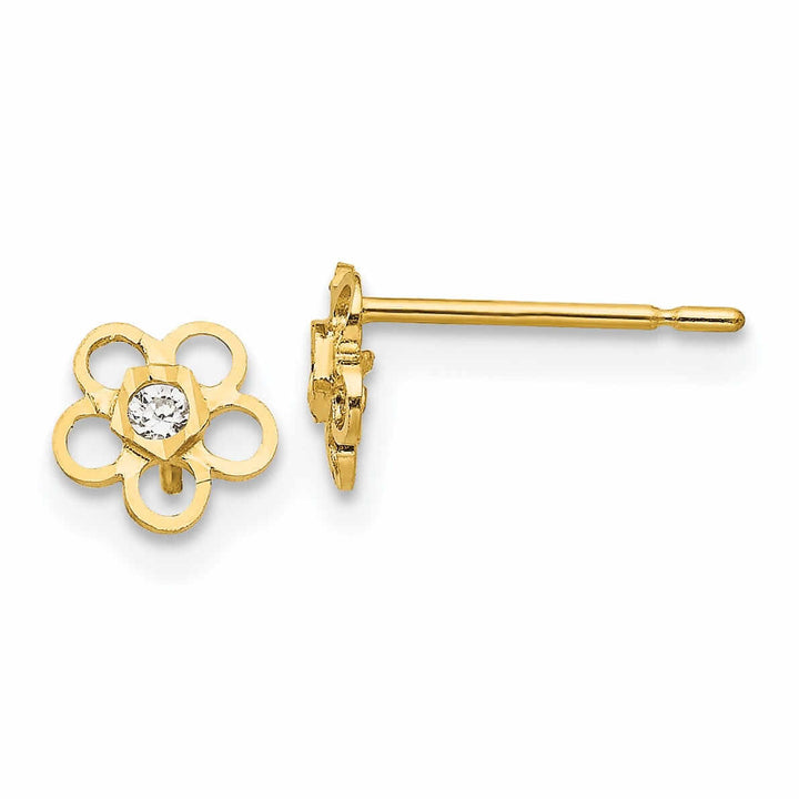 Lovely Rita's Earrings 14k Madi K CZ Flower Post Earrings