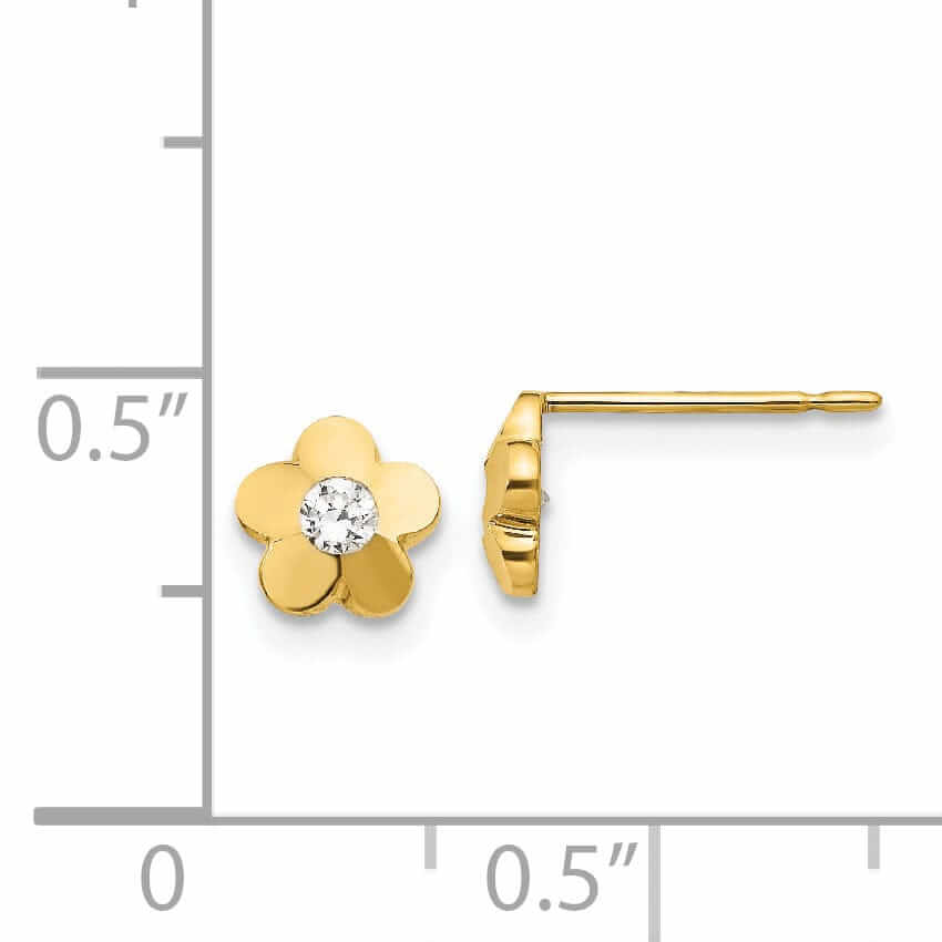 Lovely Rita's Earrings 14k Madi K CZ Flower Post Earrings