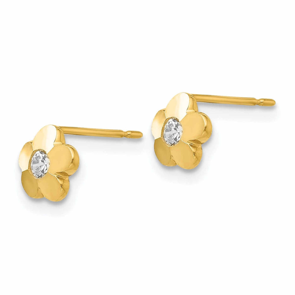 Lovely Rita's Earrings 14k Madi K CZ Flower Post Earrings
