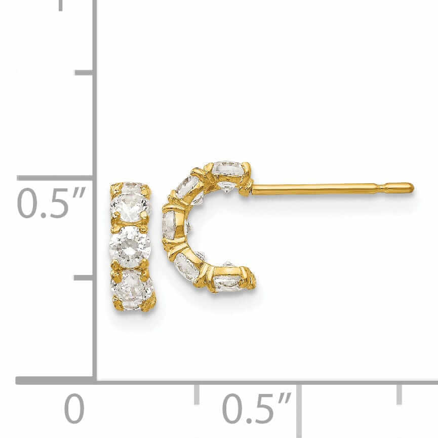 Lovely Rita's Earrings 14k Madi K Five Stone Hinged Hoop Post Earrings