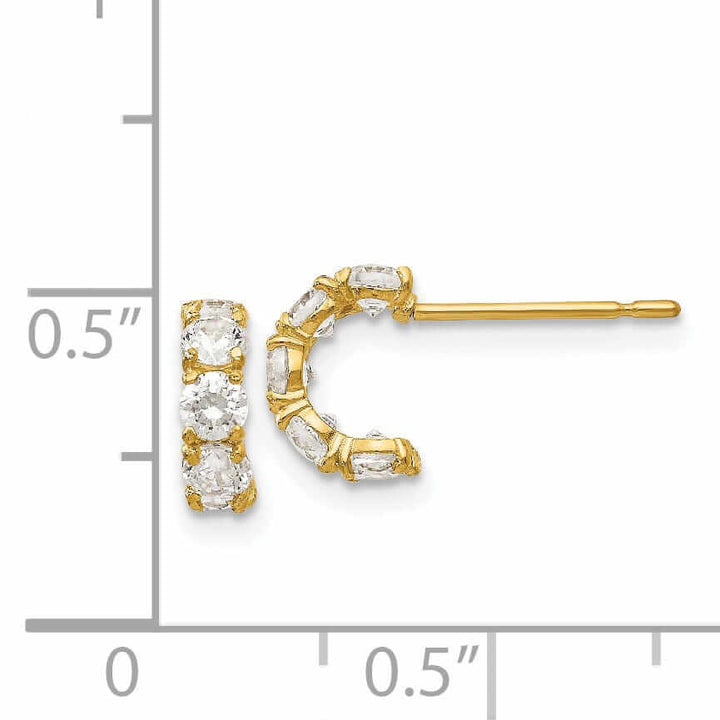 Lovely Rita's Earrings 14k Madi K Five Stone Hinged Hoop Post Earrings