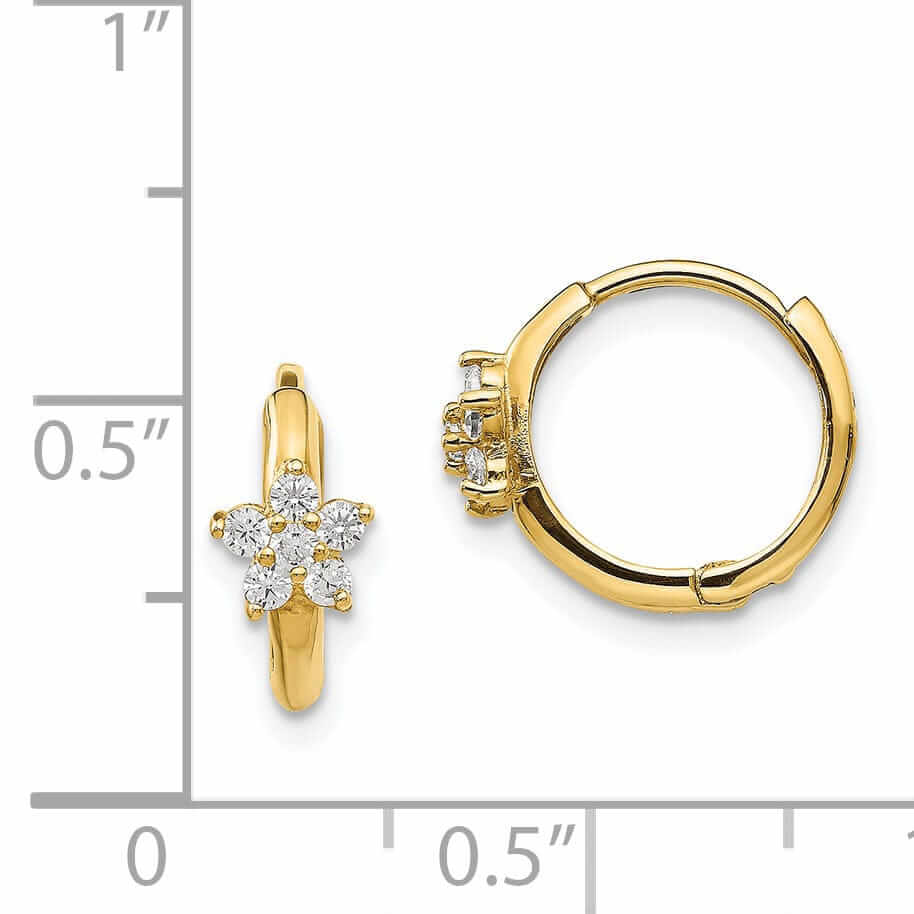 Lovely Rita's Earrings 14k Madi K Flower Hinged Hoop Earrings