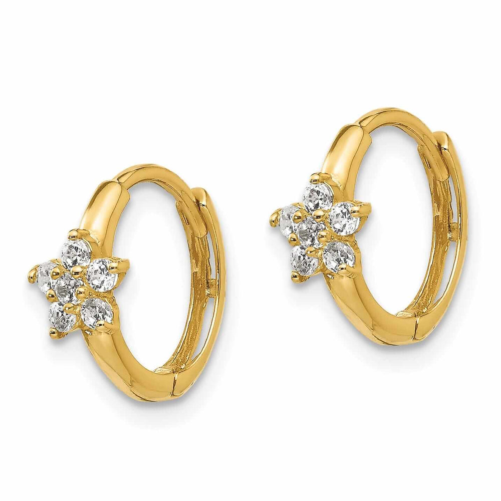 Lovely Rita's Earrings 14k Madi K Flower Hinged Hoop Earrings