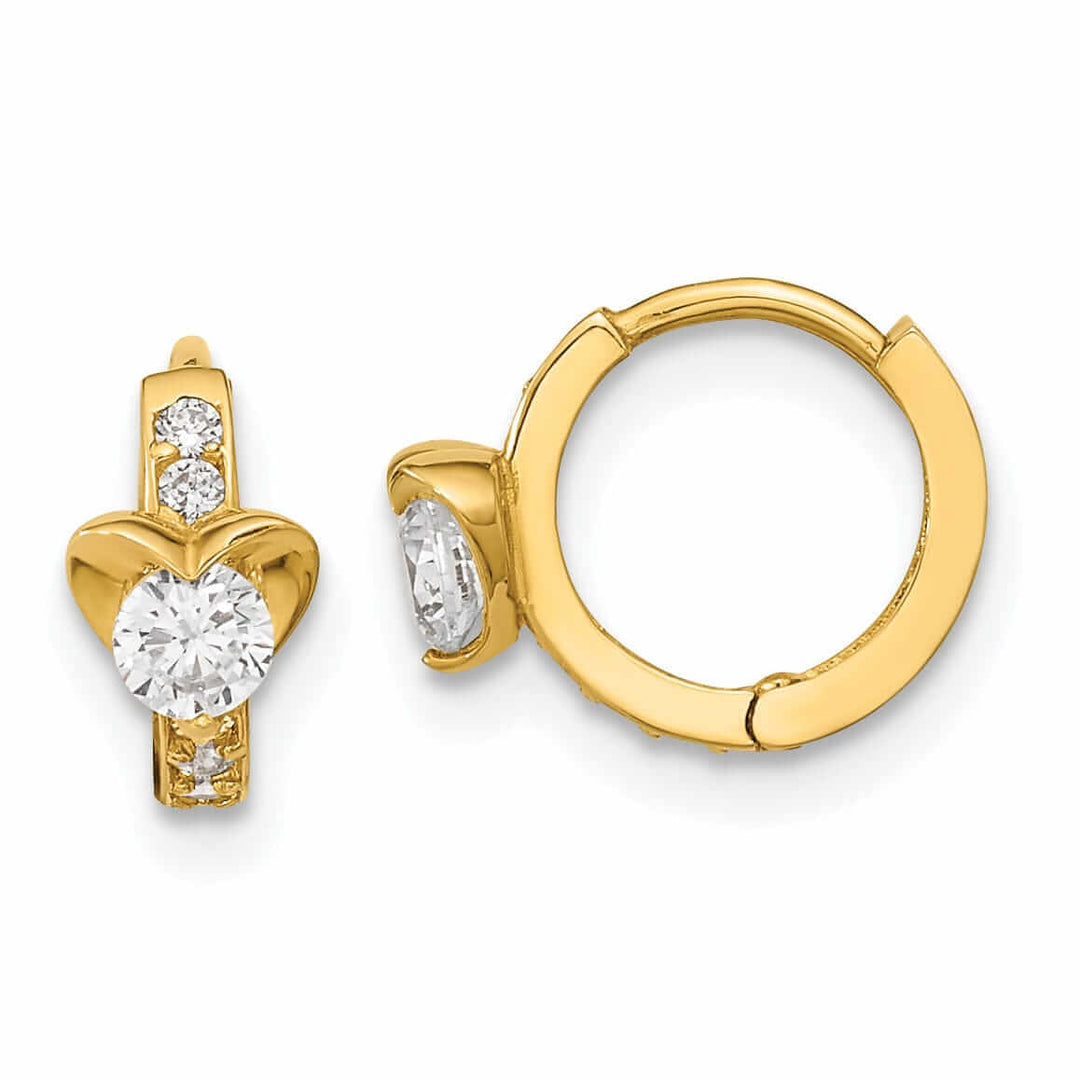 Lovely Rita's Earrings 14k Madi K Heart Hinged Hoop Earrings