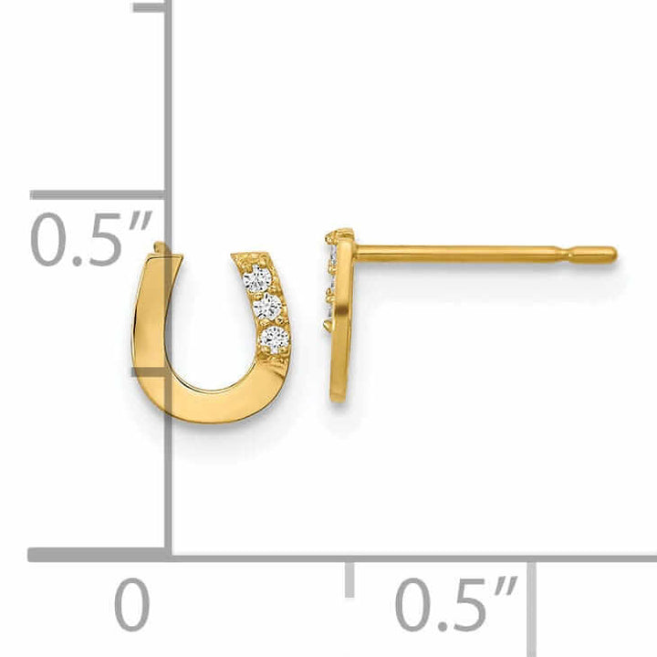 Lovely Rita's Earrings 14k Madi K Horseshoe Post Earrings