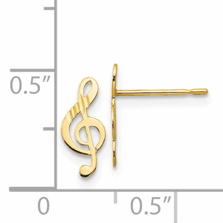Lovely Rita's Earrings 14k Madi K Music Note Post Earrings