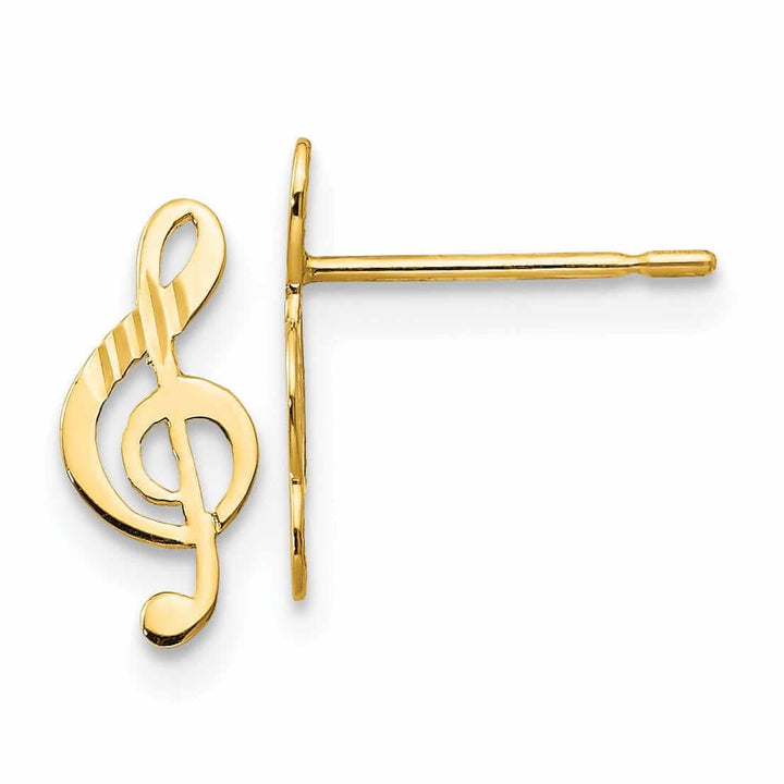 Lovely Rita's Earrings 14k Madi K Music Note Post Earrings