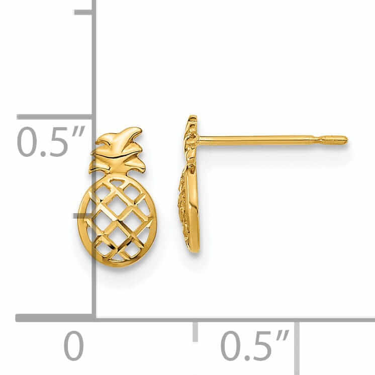 Lovely Rita's Earrings 14k Madi K Pineapple Post Earrings