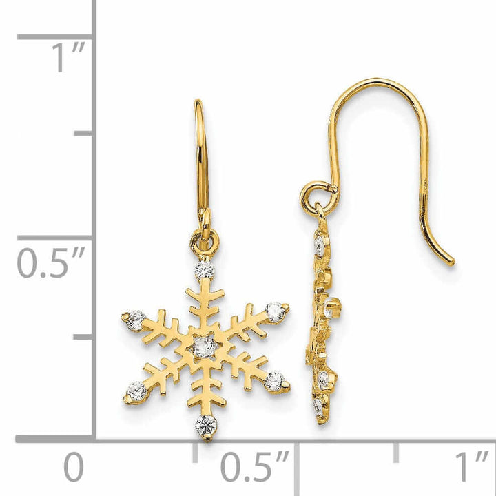 Lovely Rita's Earrings 14k Madi K Snowflake Dangle Earrings