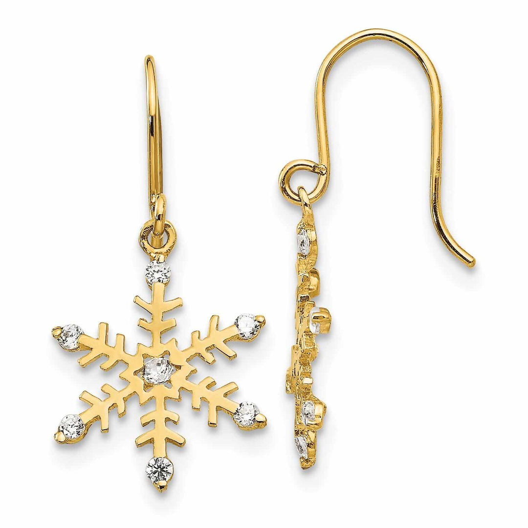 Lovely Rita's Earrings 14k Madi K Snowflake Dangle Earrings