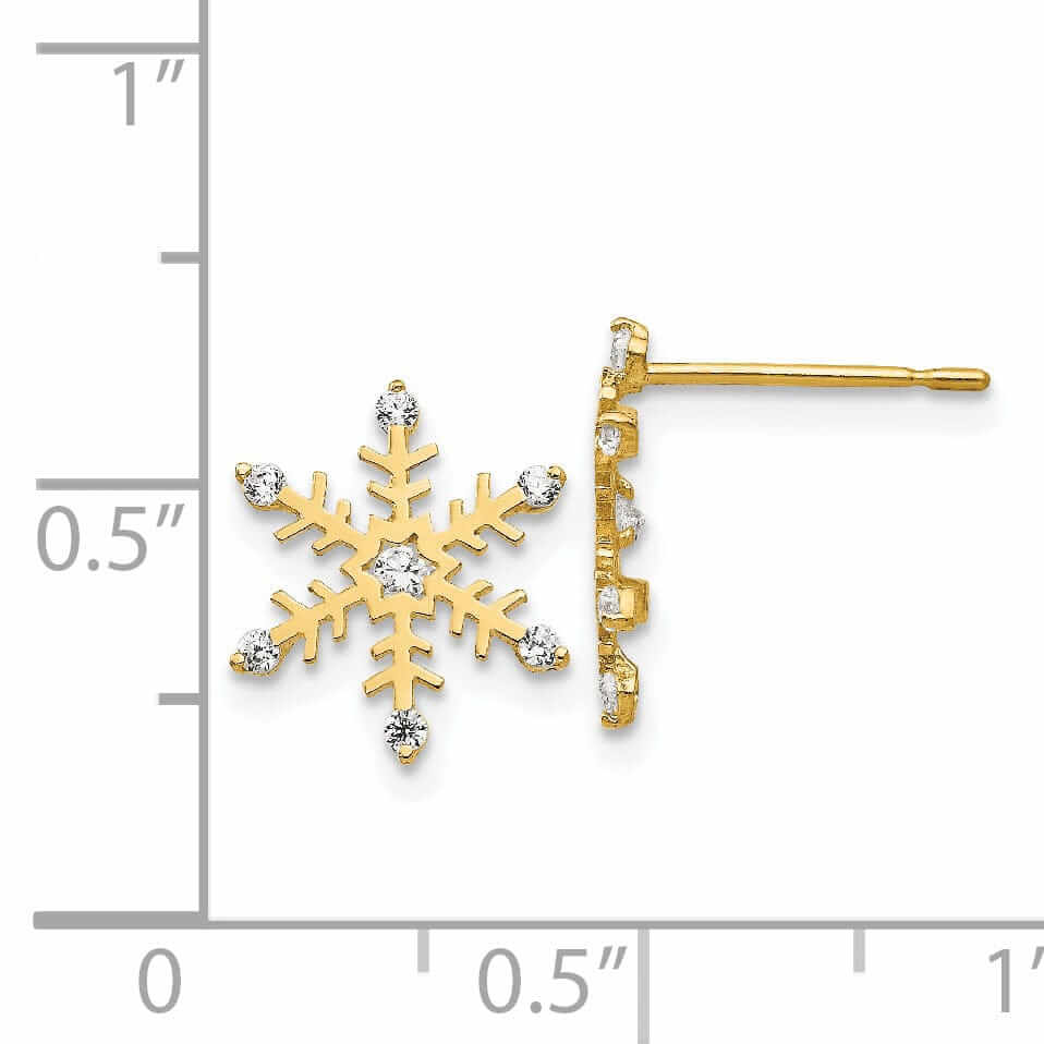Lovely Rita's Earrings 14k Madi K Snowflake Post Earrings