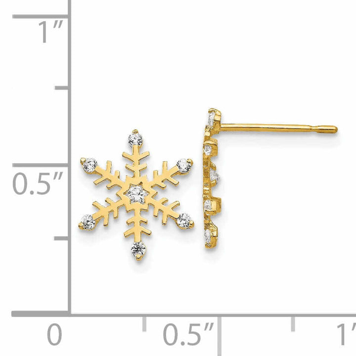 Lovely Rita's Earrings 14k Madi K Snowflake Post Earrings