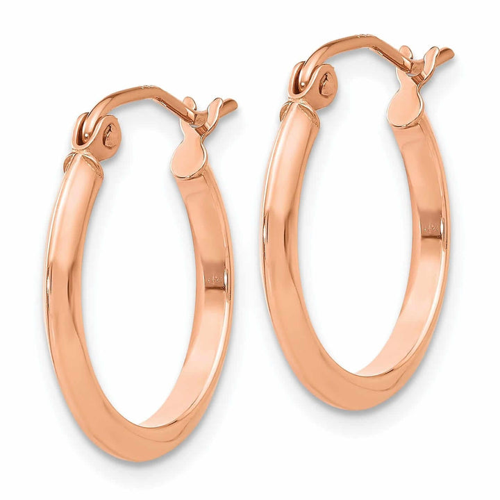 Lovely Rita's Earrings 14k Rose Gold 2.5MM Knife Edge Hoop Earrings