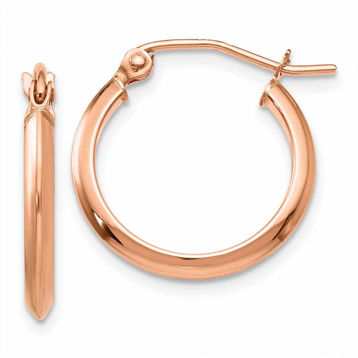 Lovely Rita's Earrings 14k Rose Gold 2.5MM Knife Edge Hoop Earrings