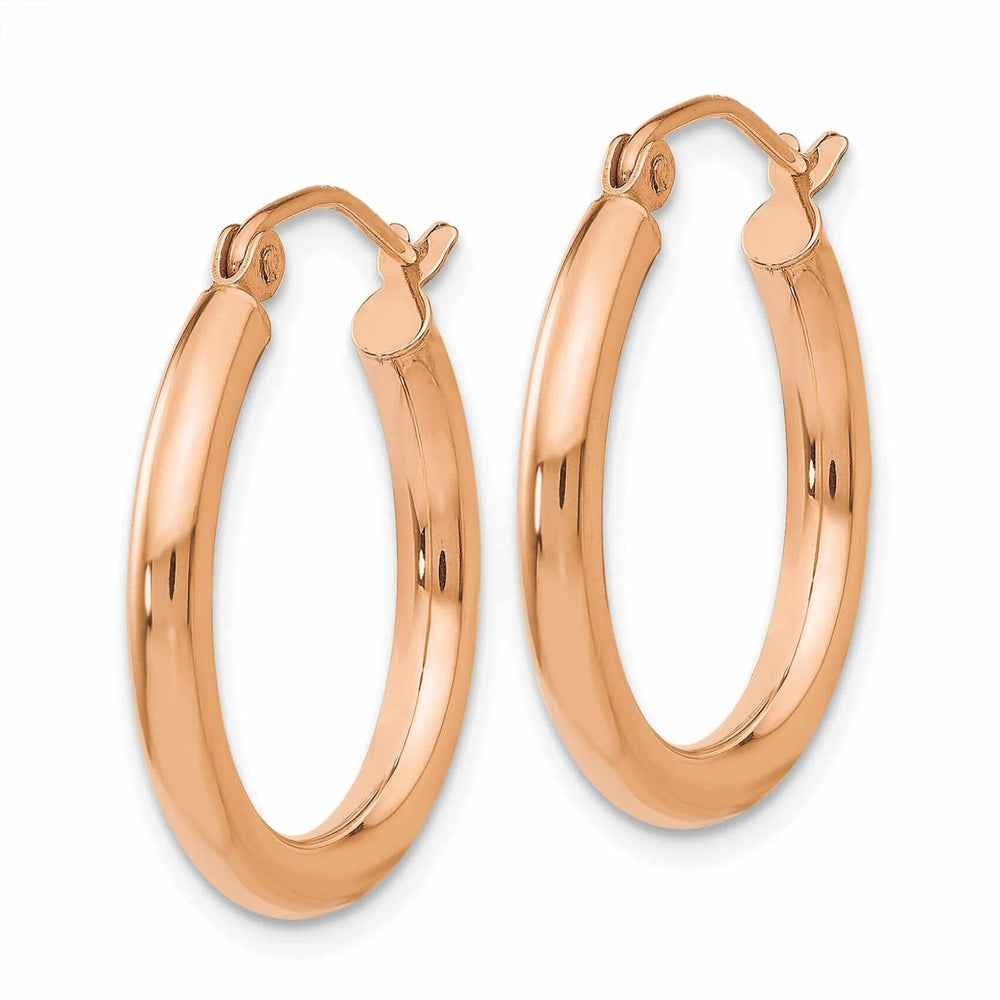 Lovely Rita's Earrings 14k Rose Gold 2.5MM Polished Hoop Earrings