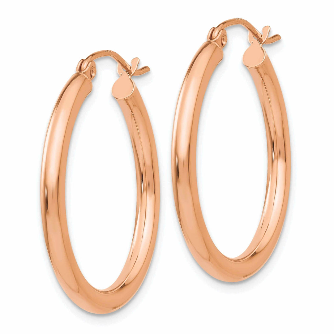 Lovely Rita's Earrings 14k Rose Gold 2.5MM Polished Hoop Earrings