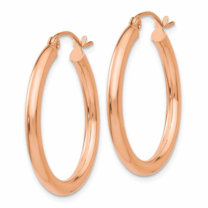Lovely Rita's Earrings 14k Rose Gold 2.5MM Polished Hoop Earrings