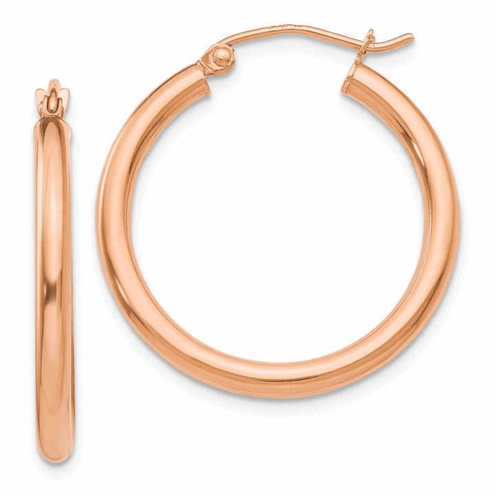 Lovely Rita's Earrings 14k Rose Gold 2.5MM Polished Hoop Earrings