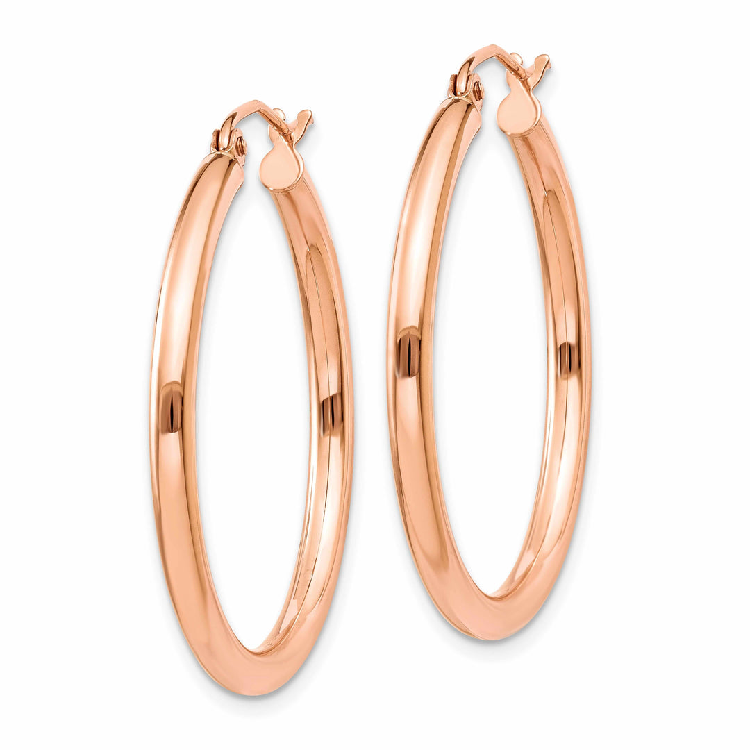 Lovely Rita's Earrings 14k Rose Gold 2.5MM Polished Hoop Earrings