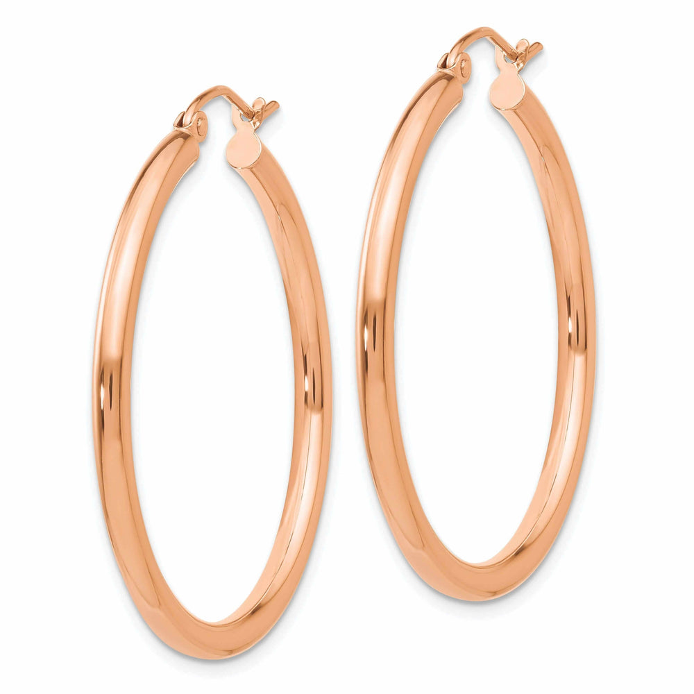 Lovely Rita's Earrings 14k Rose Gold 2.5MM Polished Hoop Earrings