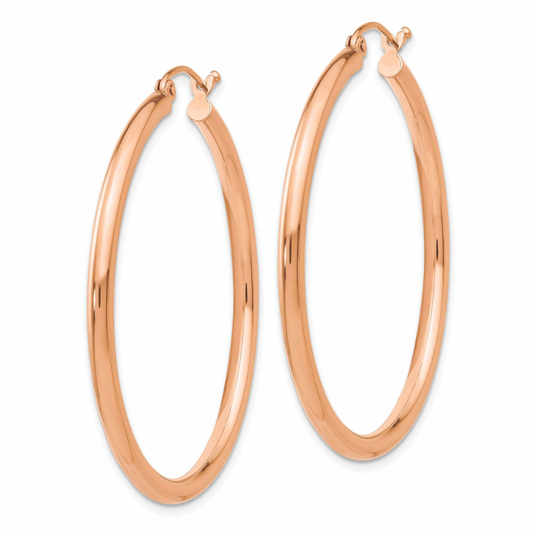 Lovely Rita's Earrings 14k Rose Gold 2.5MM Polished Hoop Earrings