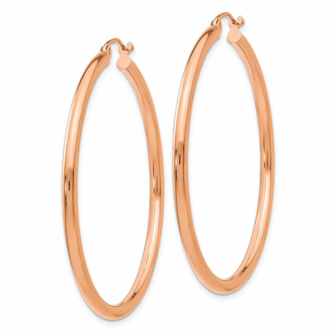 Lovely Rita's Earrings 14k Rose Gold 2.5MM Polished Hoop Earrings