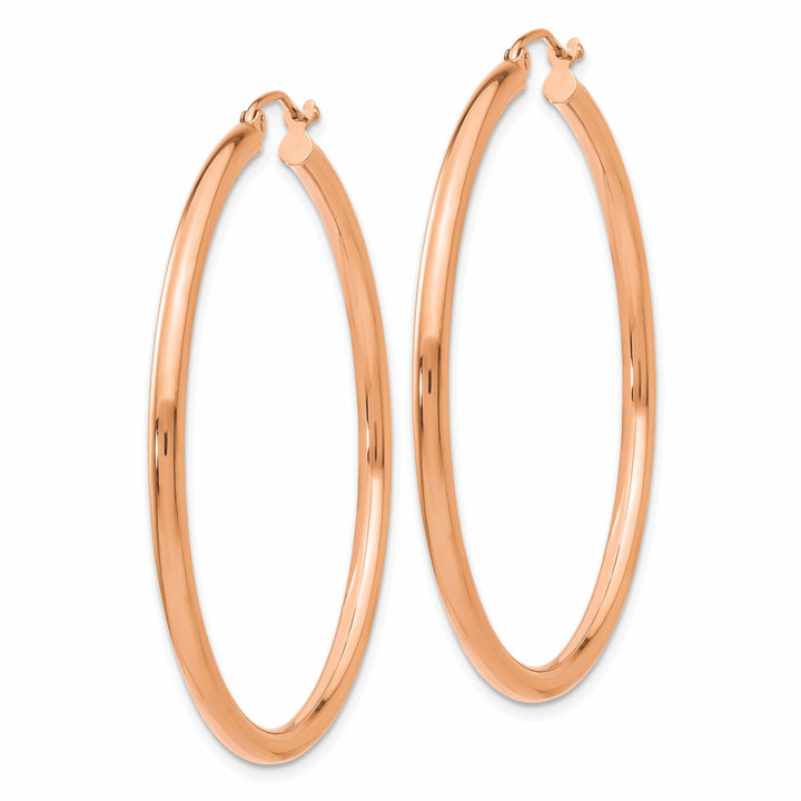 Lovely Rita's Earrings 14k Rose Gold 2.5MM Polished Hoop Earrings