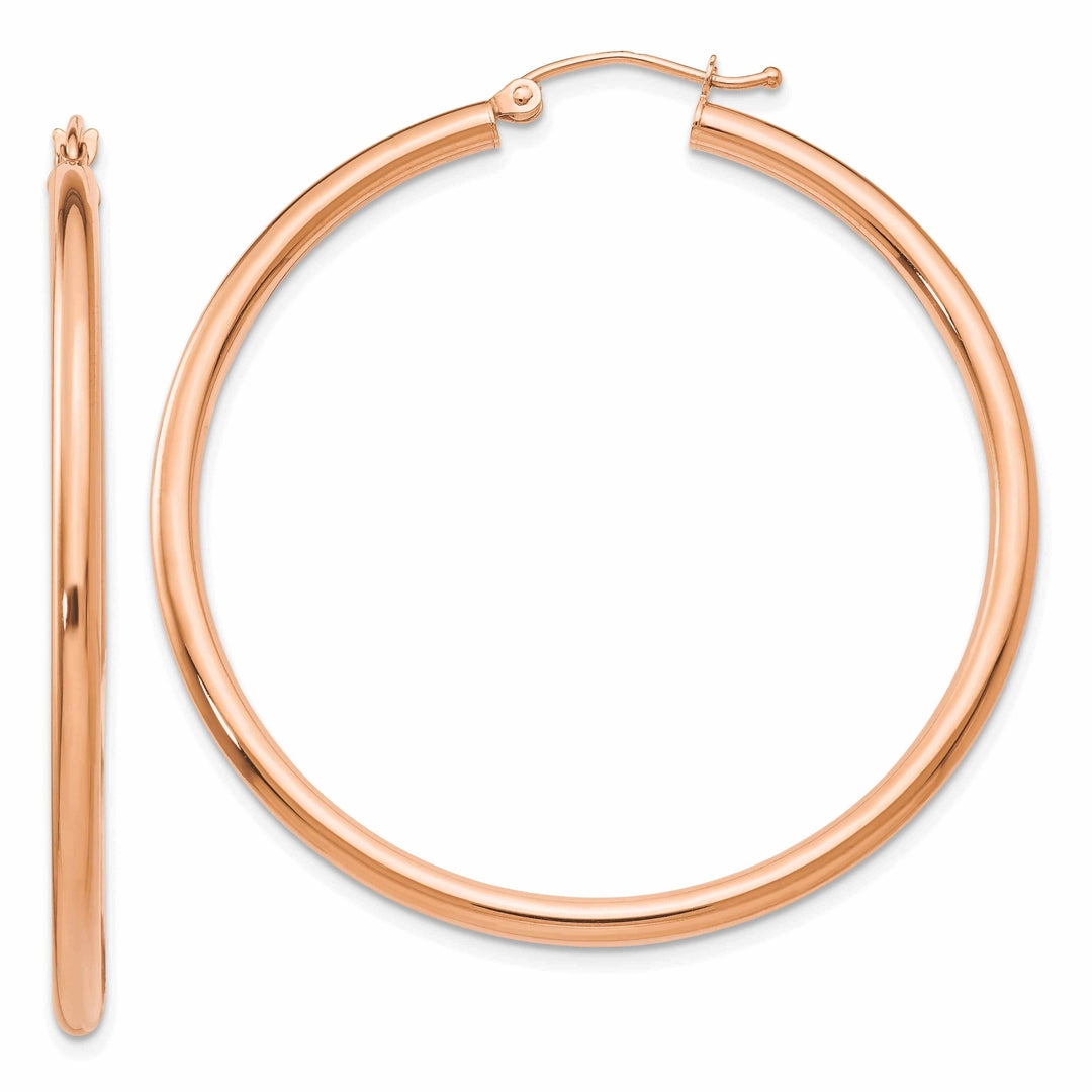 Lovely Rita's Earrings 14k Rose Gold 2.5MM Polished Hoop Earrings