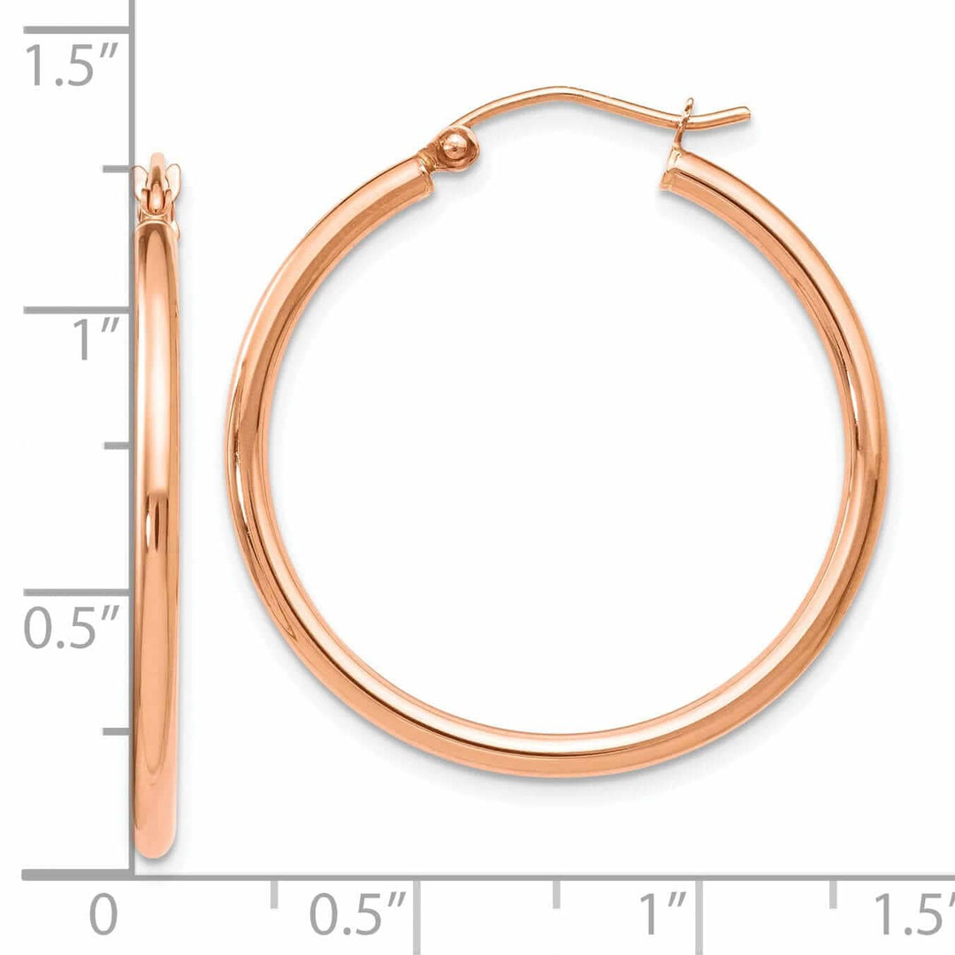 Lovely Rita's Earrings 14k Rose Gold 2mm Hoop Earrings