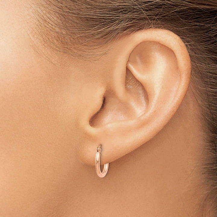 Lovely Rita's Earrings 14k Rose Gold 2mm Hoop Earrings