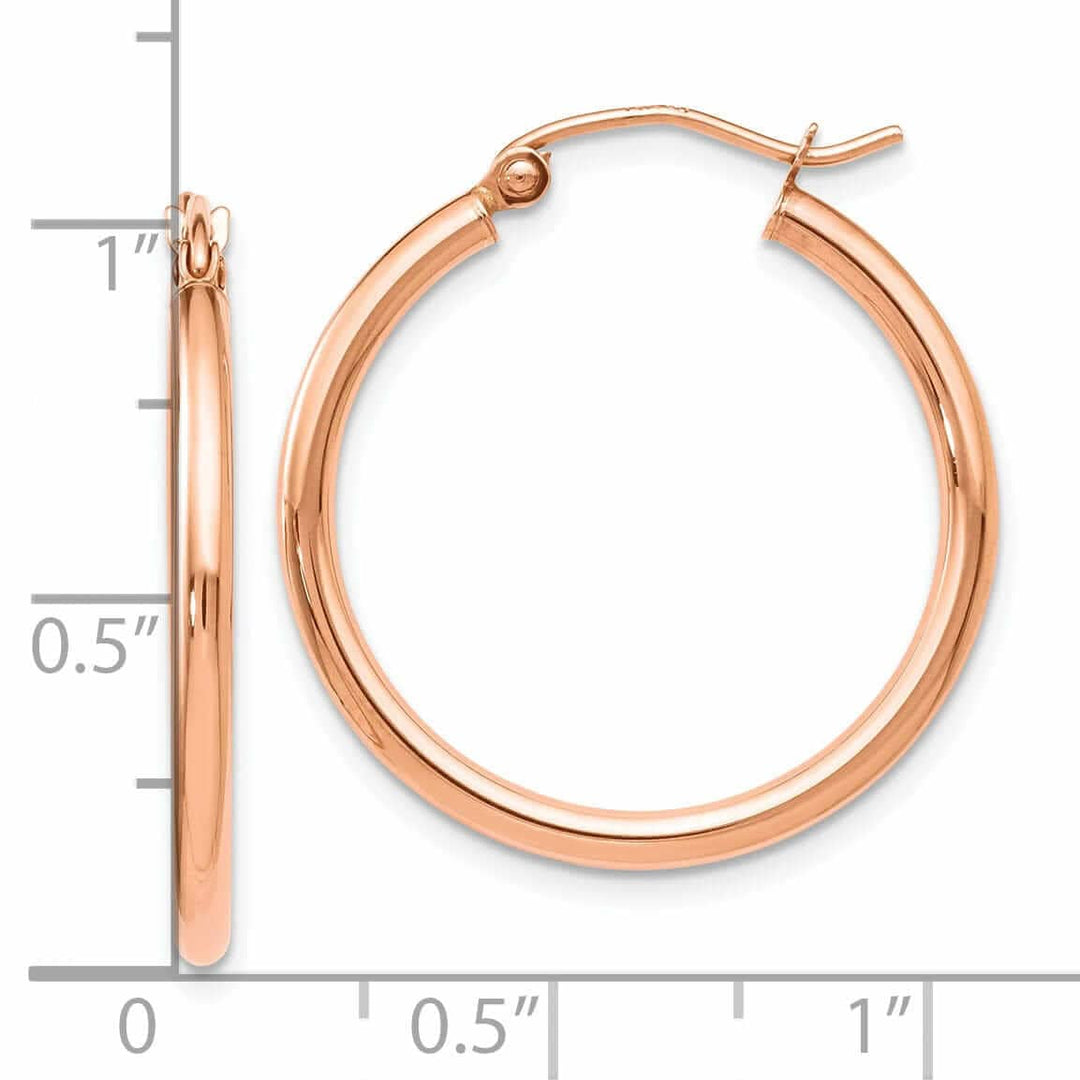 Lovely Rita's Earrings 14k Rose Gold 2mm Hoop Earrings