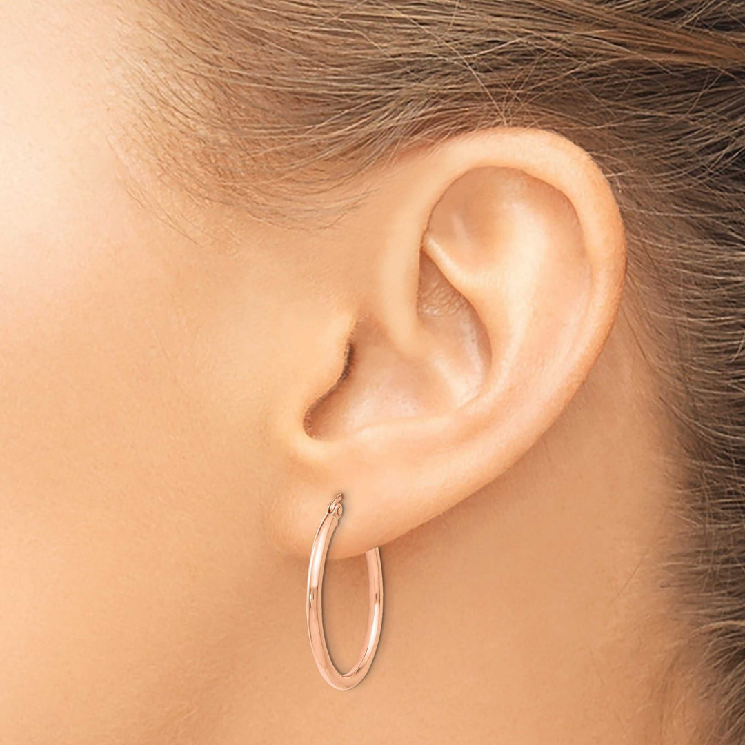 Lovely Rita's Earrings 14k Rose Gold 2mm Hoop Earrings