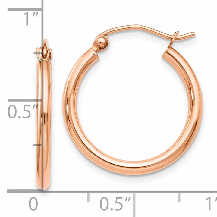 Lovely Rita's Earrings 14k Rose Gold 2mm Hoop Earrings