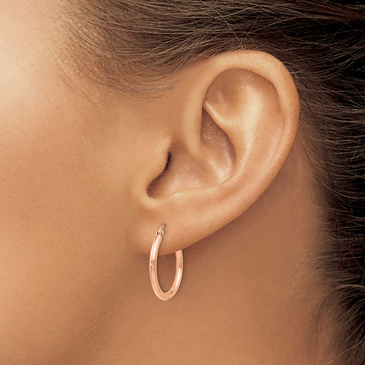 Lovely Rita's Earrings 14k Rose Gold 2mm Hoop Earrings