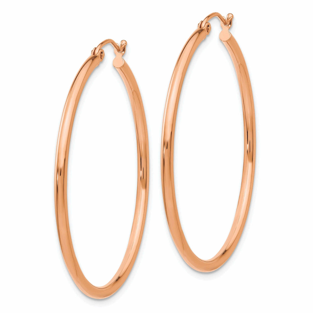 Lovely Rita's Earrings 14k Rose Gold 2MM Polished Hoop Earrings