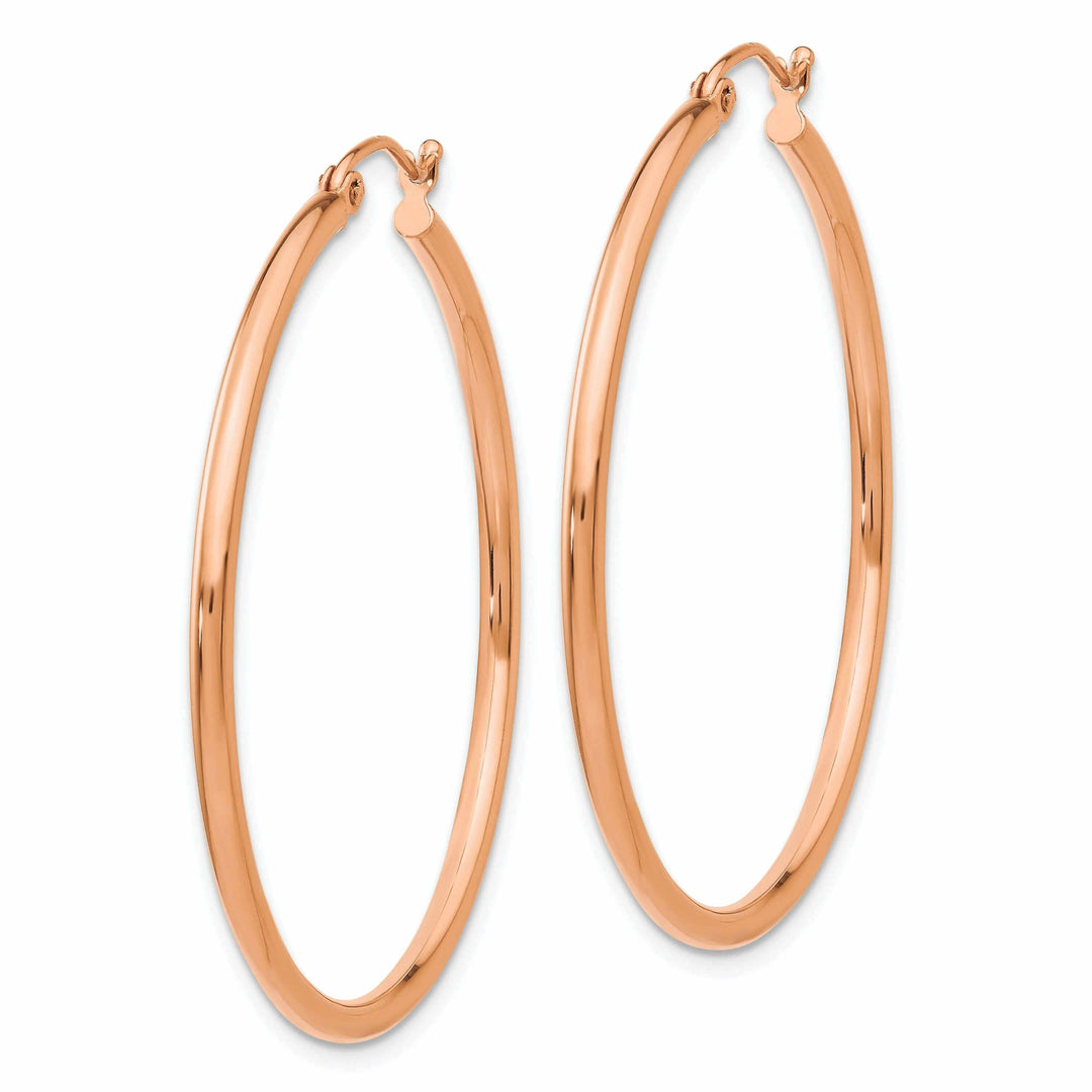 Lovely Rita's Earrings 14k Rose Gold 2MM Polished Hoop Earrings