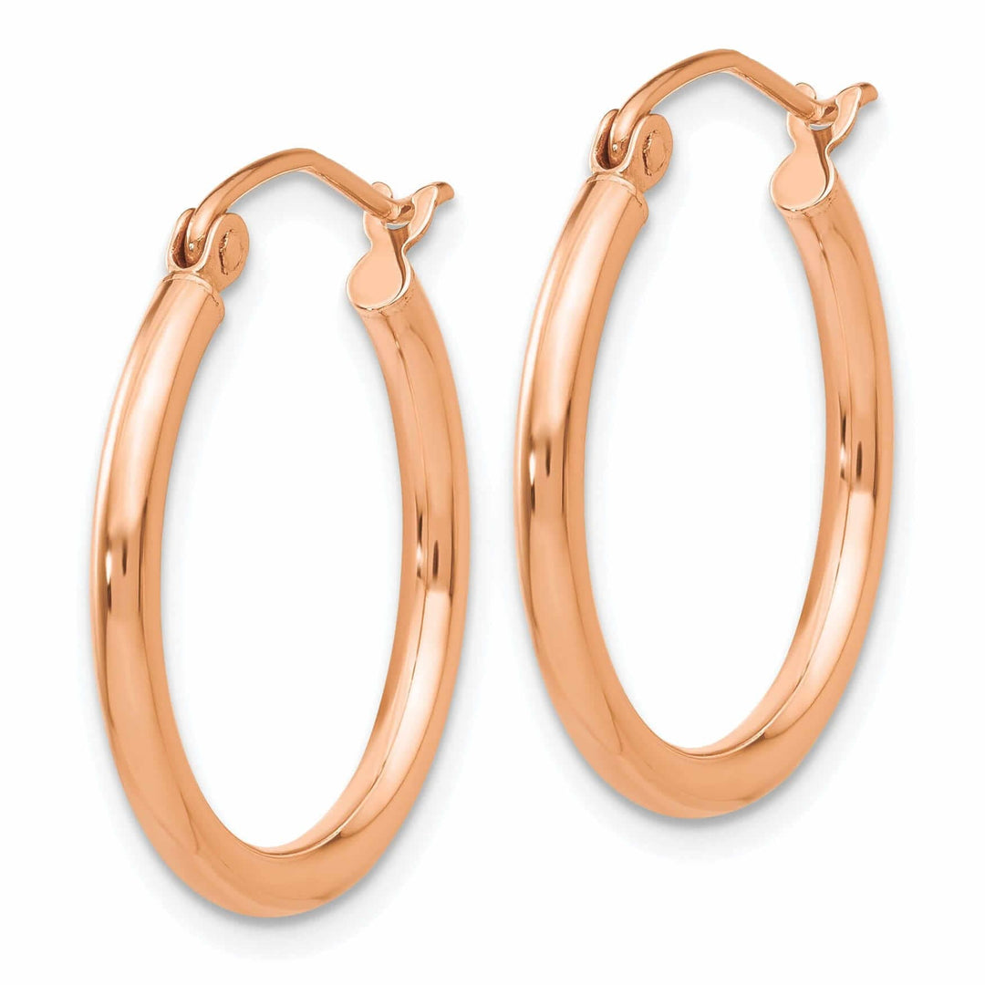 Lovely Rita's Earrings 14k Rose Gold 2MM Polished Hoop Earrings