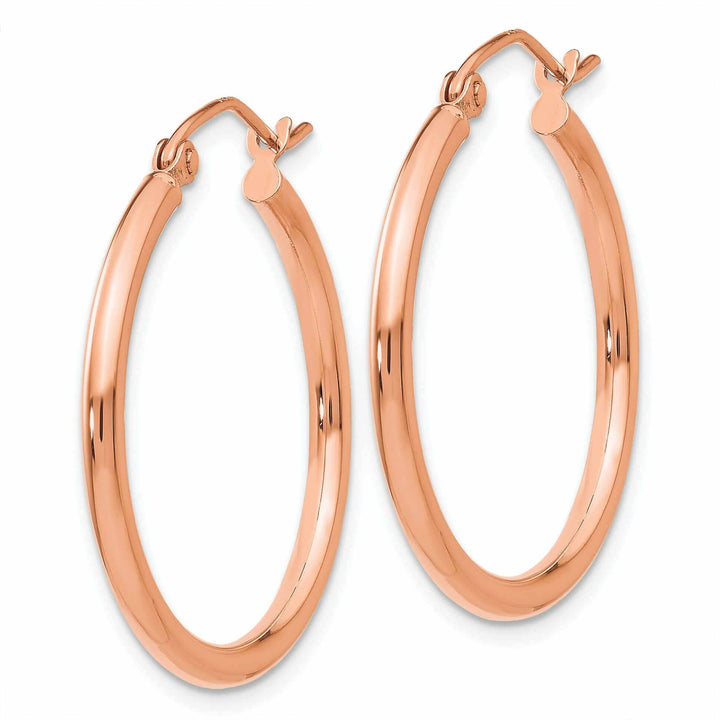 Lovely Rita's Earrings 14k Rose Gold 2MM Polished Hoop Earrings