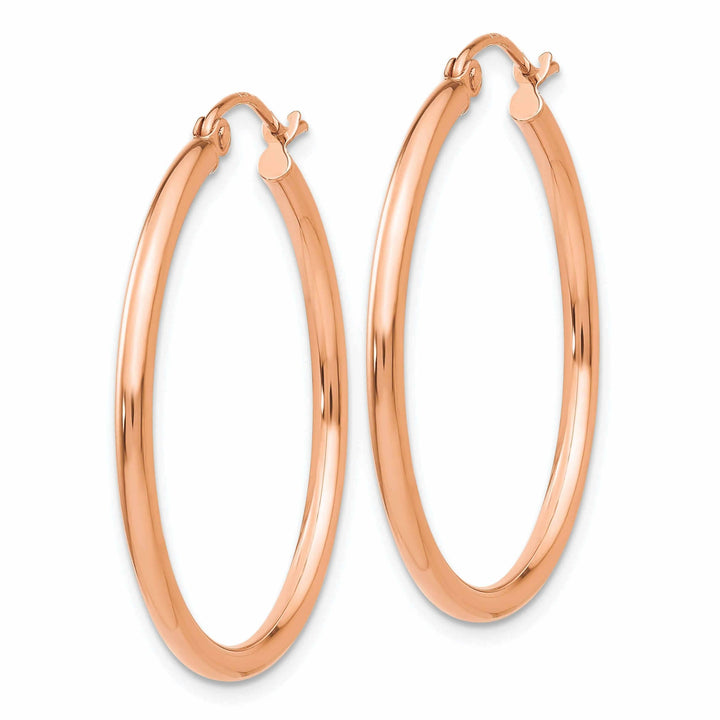Lovely Rita's Earrings 14k Rose Gold 2MM Polished Hoop Earrings
