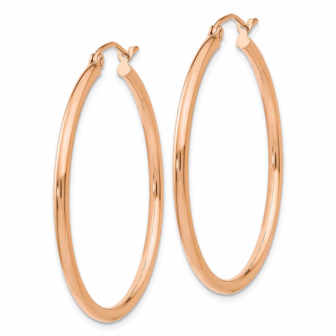 Lovely Rita's Earrings 14k Rose Gold 2MM Polished Hoop Earrings