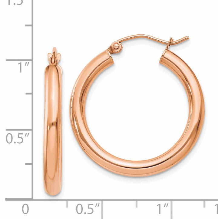 Lovely Rita's Earrings 14k Rose Gold 3MM Hoop Earrings