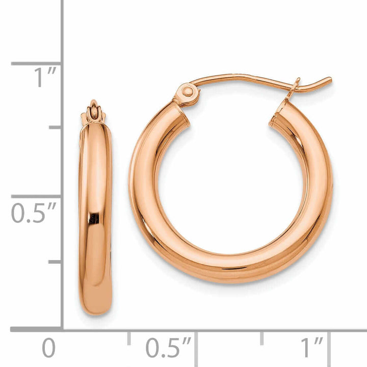 Lovely Rita's Earrings 14k Rose Gold 3MM thickness Hoop Earrings