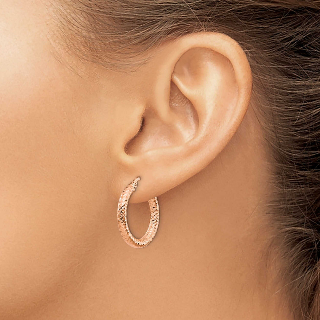 Lovely Rita's Earrings 14k Rose Gold D.C Round Hoop Earrings