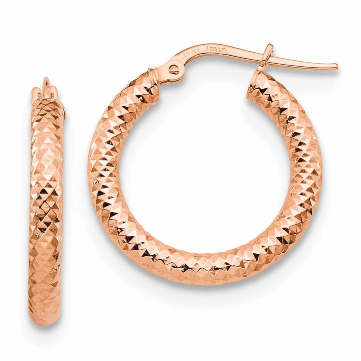 Lovely Rita's Earrings 14k Rose Gold D.C Round Hoop Earrings