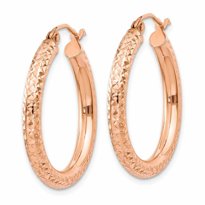 Lovely Rita's Earrings 14k Rose Gold Gold 3MM D.C Hoop Earrings